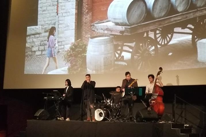 Music performance at the stage after the movie